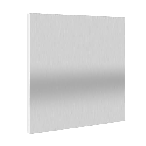 12 x 12 Inch, 1/4 Inch Thick 6061 T6 Aluminium Metal Sheet, Aluminum Sheet Plate Flat Stock, Flat Plain Plate Panel Finely Polished and Deburred, by GENHAKON - size: 1 Pack 12 x 12 Inch