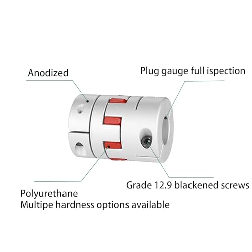 Aluminium Plum 3 Pieces Flexible Shaft Coupling Diameter 25mm Length 30mm Connector Flexible Coupler for 3D Printer CNC Machine and Servo Stepped Motor (D25 L30, 6-10mm) - size: 6mm to 10mm