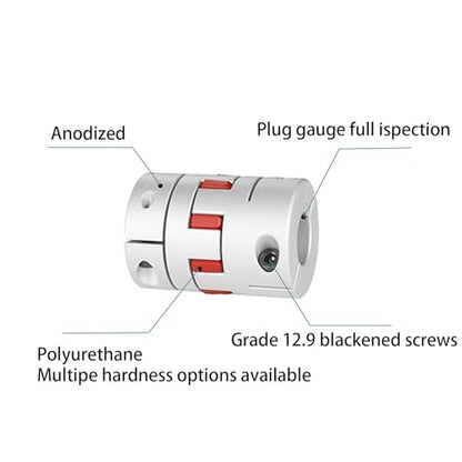Aluminium Plum 3 Pieces Flexible Shaft Coupling Diameter 25mm Length 30mm Connector Flexible Coupler for 3D Printer CNC Machine and Servo Stepped Motor (D25 L30, 6-10mm) - size: 6mm to 10mm