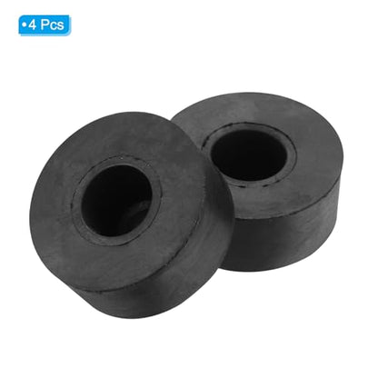 PATIKIL Vibration Isolation Washer 1" OD 0.3" ID 0.4" Thick, 4 Pack Rubber Round Anti Mechanical Damping Feet Pads, Black - size: 25x10x8mm