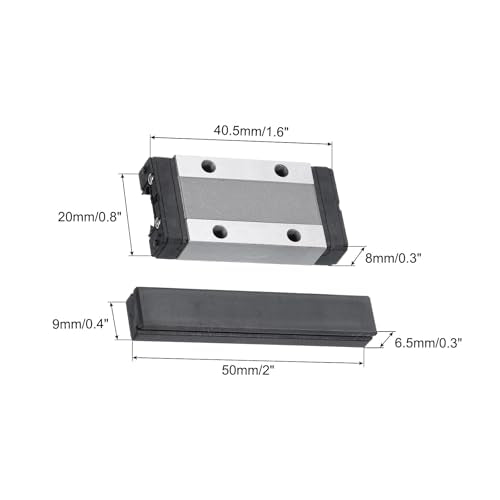 uxcell MGN9H Bearing Steel Sliding Carriage Block with Plastic Anti-Fall Strip for 9mm MGN9 Linear Motion Slide Rail Guide, Black