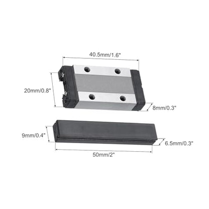 uxcell MGN9H Bearing Steel Sliding Carriage Block with Plastic Anti-Fall Strip for 9mm MGN9 Linear Motion Slide Rail Guide, Black