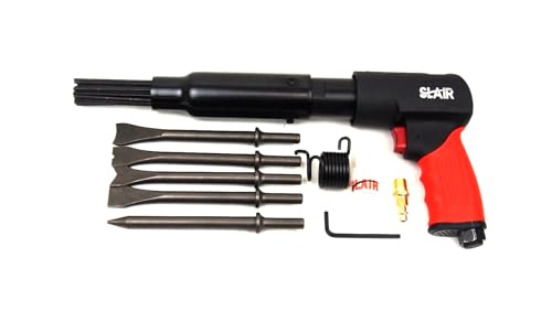 SLAIR 2 in 1 Pistol Air Pneumatic Needle Scaler Hammer Chisel 4000BPM 19 Needles 5 Chisels Remove Paint Rust Welding xx588
