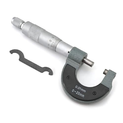 Utoolmart Professional Premium Outside Micrometer Metal Precision 0.004mm Graduation Precision Machinist Tool 50-75mm Measuring Range 1pcs (0-25mm) - size: 0-25mm
