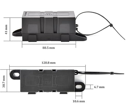 Mega ANM Bolt Down Fuse Hoder with 2X 300A Spare fuses, terminals, Shrinking Tubes, Screws and fixig Wrench All in one Package Ideal for Car Van, RV, Trailer and Marine Boat (Mega 300A) - size: Mega 300A
