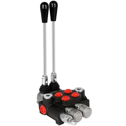 Hydraulic Flow Control Valve, 2 Spool 11 GPM G Ports Hydraulic Directional Control Valves Adjustable Relief Double Acting Parallel Center Tractor Loader W/Small Tractors/Tanks Loaders Log Splitters - size: 2 Spool 11 GPM