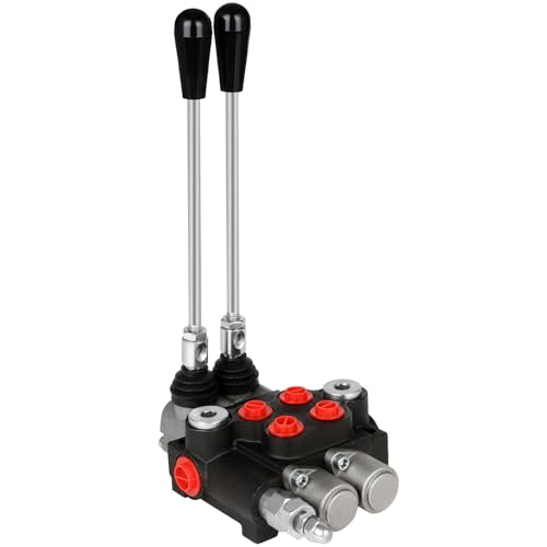 Hydraulic Flow Control Valve, 2 Spool 11 GPM G Ports Hydraulic Directional Control Valves Adjustable Relief Double Acting Parallel Center Tractor Loader W/Small Tractors/Tanks Loaders Log Splitters - size: 2 Spool 11 GPM