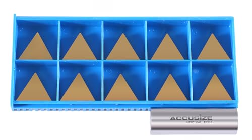Accusize Industrial Tools Tpg432 Tin Coated Carbide Inserts, 10 Pcs/Box, 2127-1034x10 - size: TPG432