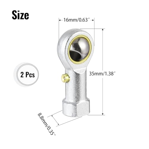 2Pcs PHSB3 Rod End Bearing 3/16 Inch Bore Pre-Lubricated 10-32 Female Thread Right Hand Heim Joint with Jam Nuts - size: 3/16, style: Right Hand