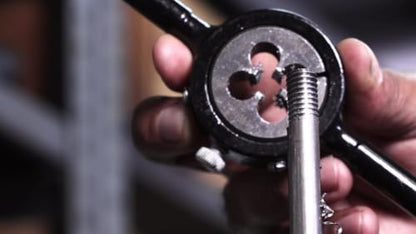 Drill America 3/4"-11-1/2 2" OD HSS NGH Garden Hose Round Die with Matching Die Handle (Wrench), Die Stock - size: 3/4" NGH, style: 2" OD
