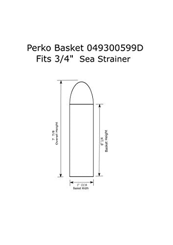 Perko 304 Stainless Steel Basket Strainer Only Size 5 f/3/4" Strainer