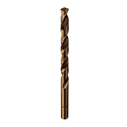 Pack of 12, 9/64-Inch Cobalt Steel M35 Jobber Length Twist Drill Bits for Hard Metal, Stainless Steel - size: 9/64 in