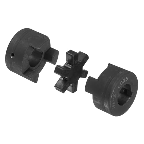 uxcell 1-1/8" to 1-1/8" L095 Flexible 3-Piece L-Jaw Coupling Coupler Set & Buna-N NBR Rubber Spider for Log Splitter Hybrid Equipment - size: 1-1/8 " to 1-1/8"