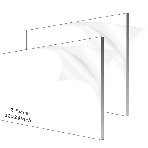 2 Pieces 1/8" Thick (3mm) Acrylic Sheets, Plexiglass Sheets, Clear Cast Plexiglass 8”x 12” with Protective Paper for Signs DIY Display Projects,Craft,Photo Frames (2, 2 piece 12"×24'' 6mm) - size: 2 piece 12"×24'' 6mm