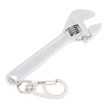 Mini Wrench Tool Keychain, Spanner Keyring Pendant, Keychain Creative Mini Adjustable Wrench Key Chain Spanner Key Chain (Silver) - color: Silver