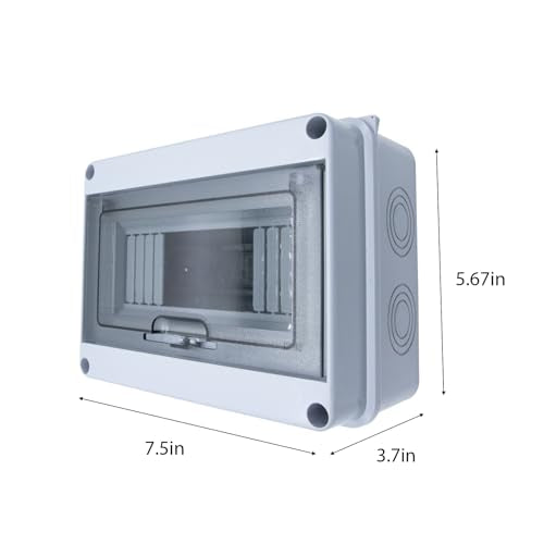 8 Way Circuit Breaker Box, MCB Distribution Protection Box with Transparent Cover, IP65 Waterproof ABS Plastic Material with DIN Rail for Indoor Outdoor Wall Mount Electrical Application - size: HT-8