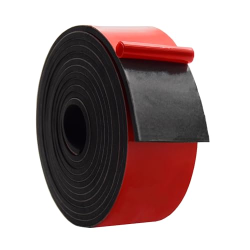 DOBTIM Solid Neoprene Rubber Strips with Adhesive Backing 1/8 (.125)" Thick x 2" Wide x 10' Long, Self Adhesive Rubber Sheets, Rolls & Strips for DIY Gaskets Crafts Pads Seals Warehouse Flooring - size: 2" X 10', style: .125" thick (Adhesive）