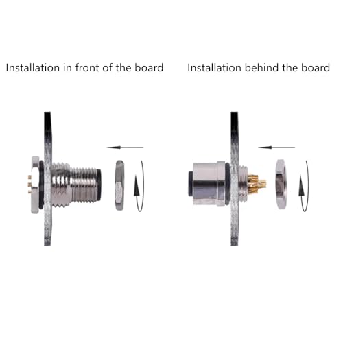 2Pcs M12 4 Pin A Code Male Connector Cable, IP67 Waterproof Back Mount Cable UnShielded Straight Aviation Socket Electrical Cable Sensor Receptacle 250V 4A (0.5Meter/1.64ft) - size: Male
