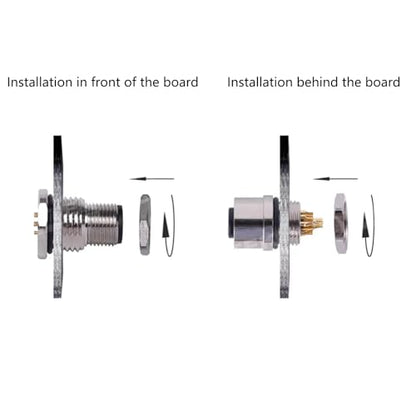 2Pcs M12 4 Pin A Code Female Connector Cable, IP67 Waterproof Back Mount Cable UnShielded Straight Aviation Socket Electrical Cable Sensor Receptacle 250V 4A (0.5Meter/1.64ft) - size: Female