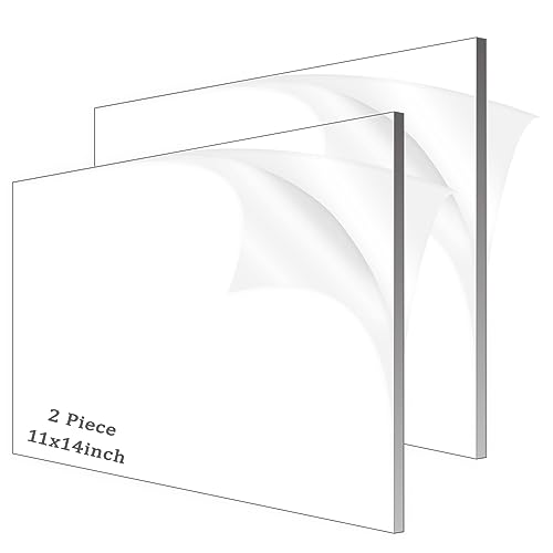 Clear Acrylic Sheet Plexiglass,1/4" Thick (6mm) Cast Acrylic Glass Sheet,Plexiglass Sheet for Craft Projects,Signs,Painting,Windows Replacement (2 Piece 11''x 14'') - size: 2 piece 11"×14'' 6mm