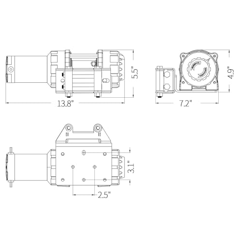 CXRCY 12V 4000 lb Electric Winch, 3/16"x32.8' Steel Rope, Wireless Remote - style: 4000LB for ATV/UTV