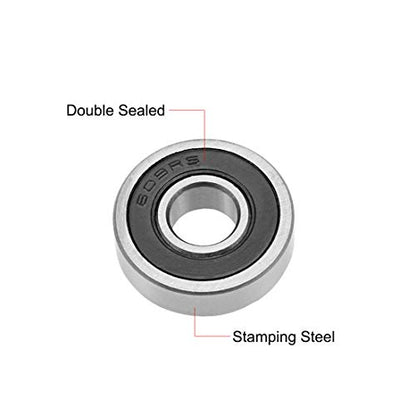 uxcell 609-2RS Deep Groove Ball Bearing 9x24x7mm Double Sealed ABEC-3 Bearings 5-Pack - size: 9mmx24mmx7mm