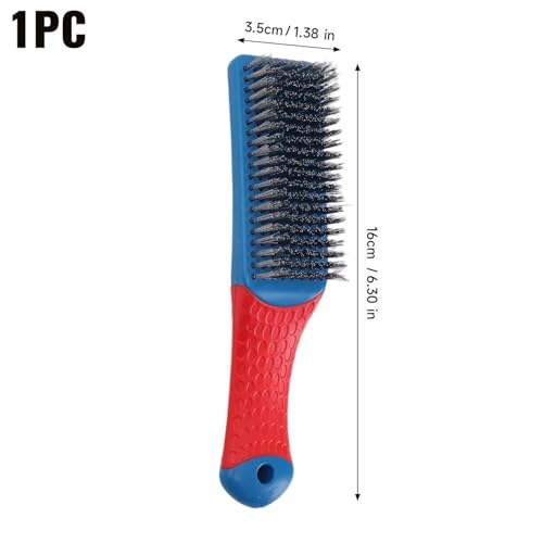 1Pcs Wire Brushes for Cleaning - Heavy Duty Stainless Steel Wire Scratch Brush for Metal Rust Cleaning, Paint Scrubbing with Silicone Covered Handle (16x3.5x2.5cm)