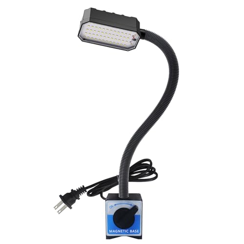 Magnetic Work Light, 2000 Lumen Magnetic Light with Strong Magnetic Base, Workshop Tool Light for Lathe, Sewing, Garage Workbench, Woodworking Shop and Bandsaw, 98-inch Extended Cord, Black - color: Black