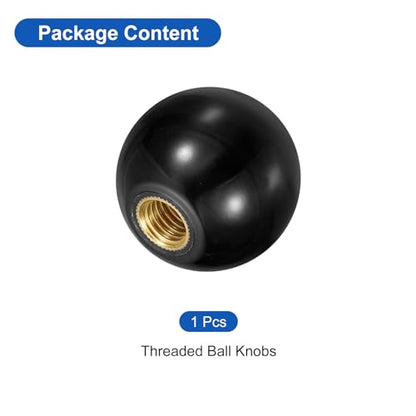 uxcell Threaded Ball Knobs, M12 Female Thread Thermoset Ball Knob 40mm Dia - color: Black, size: M12x40mm