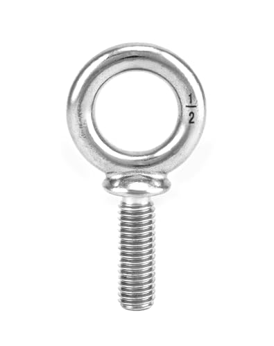 QWORK Eye Bolt, 20 Pack 1/2" -13 x 1-1/2" Marine Grade Stainless Steel Lifting Ring Threaded Eyebolt Machinery Shoulder Eyebolts - color: 20 Pack, size: 1/2"-13 x 1 1/2"