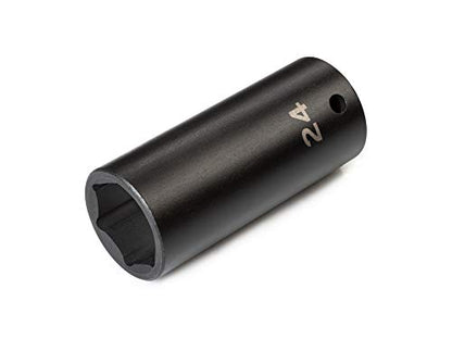 TEKTON 1/2 Inch Drive x 24 mm 6-Point Impact Socket | SID23124 - size: 24 mm, style: Deep