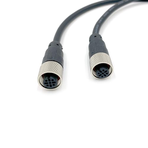 3.28ft M12 5 Pins Female to Female Connector Cable, A Code Straight Molding Double Female Aviation Sensor Electrical PVC Cable 125V 4A AC/DC Industrial Molded Wire AWG22 (1Meter) - size: 3.28ft