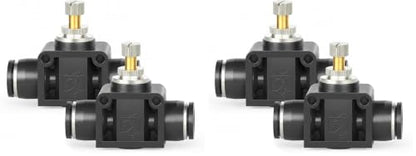 TAILONZ PNEUMATIC SCF-1/4 Air Flow Control Valve with Push-to-Connect Fitting, in-Line Speed Controller Union Straight - 1/4 Inch Tube OD x 1/4 Inch Tube OD（Pack of 2） - size: 1/4"/Black/1PCS (Pack of 2)