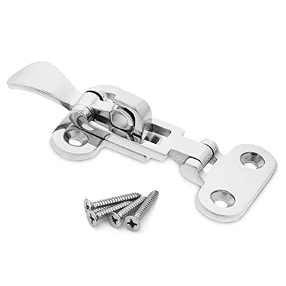AMYSPORTS Heavy Duty Lockable Latch Stainless Steel Hatch Lockable Latch Marine Boat Anti Rattle Latch Cabinet Yacht Hardware Hasp SUS316