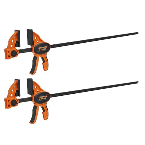 Jorgensen 24" E-Z Hold Medium-Duty Bar Clamps, 400 lbs Load Limit, 2-Pack - size: 24 Inch
