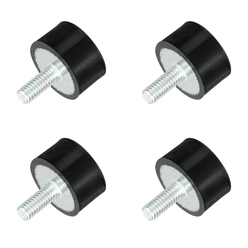 uxcell M4 Thread Rubber Mounts, Vibration Isolators, Cylindrical Shock Absorber with Studs 15 x 8mm 4pcs - size: M4x15x8mm