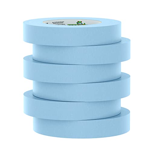 FROGTAPE 250 Light Blue Moderate Temperature Performance Grade Masking Tape, Medium-High Adhesion, 24mm x 55m, 6 Rolls per Pack (105327) - size: 24mm x 55m, 6 rolls per pack