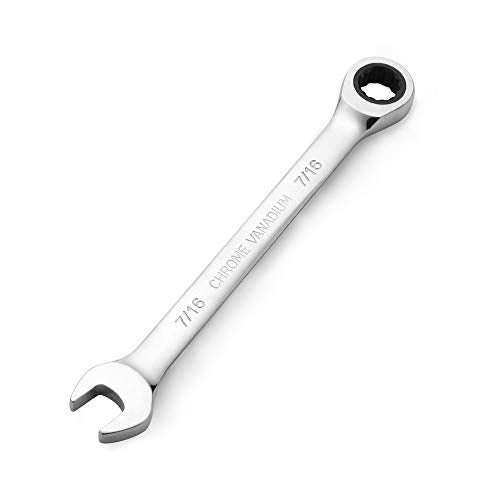 FLZOSPER 7/16 in. SAE Ratchet Wrench,Box End Head 72-Tooth Ratcheting Combination Wrench Spanner - size: 11.11mm