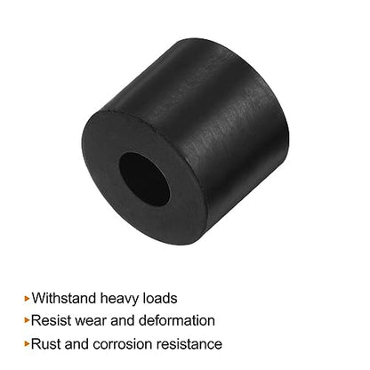 HARFINGTON 8pcs Rubber Spacer 1 Inch OD 0.4 Inch ID 0.87 Inch Thick Neoprene Round Anti Vibration Isolation Pads Isolator Rubber Washers Bushings for Home Cars Boat Accessories, Black - size: 10mm x 25mm x 22mm