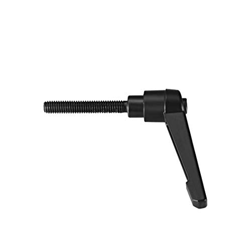uxcell 5pcs Adjustable Clamping Lever Handle M6 x 32mm Metric Black Oxide Carbon Steel Male Threaded Stud Hand Knobs Ratchet Rotating Screw Handles Bolts with Locking Lever Black - size: M6 x 32mm
