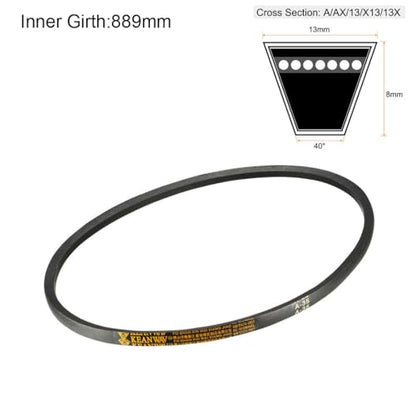 uxcell A35 Drive V-Belts 35" Inner Length 13mm Width 8mm Thick JIS Standard A-Section Rubber Drive Industrial Transmission Belt - size: 35"