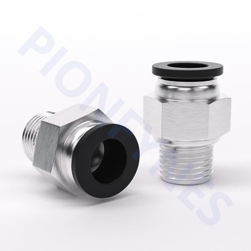10PCS Push to Connect Fittings 1/2 Inch Tube OD x 1/4 Inch NPT Thread Pneumatic Male Straight Connector Air Fittings - size: 1/2"OD x 1/4"NPT 10PCS
