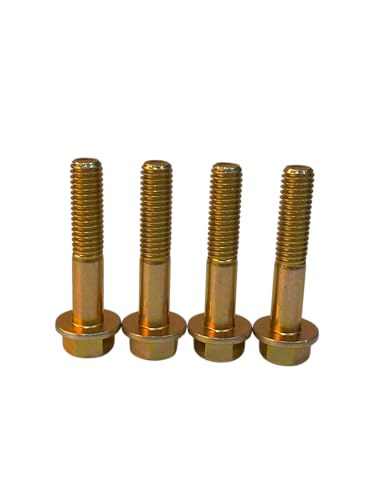(50 Pieces) 3/8-16x2 Grade 8 Hex Flange Bolts Screws UNC Coarse Partial Threads Zinc Yellow Trivalent