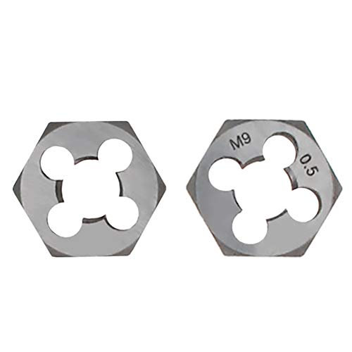 Utoolmart Hex Rethreading Die, M9 x 0.5 Pitch, Carbon Steel Thread Die, Hex Rethreading Die Machine Thread Die, Hexagon Taper Pipe Die, 1 Pcs - size: M9×0.5 Fine Teeth