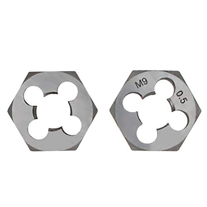 Utoolmart Hex Rethreading Die, M9 x 0.5 Pitch, Carbon Steel Thread Die, Hex Rethreading Die Machine Thread Die, Hexagon Taper Pipe Die, 1 Pcs - size: M9×0.5 Fine Teeth