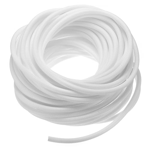 uxcell 3/8 Inch x 100 Ft Split Wire Loom Tubing, Guard Convoluted Flex, Protective Split Cable Conduit, Flexible Wire Protector Tubing, Electrical Cord Cover, White - color: White, size: 3/8 Inch x 100 Ft