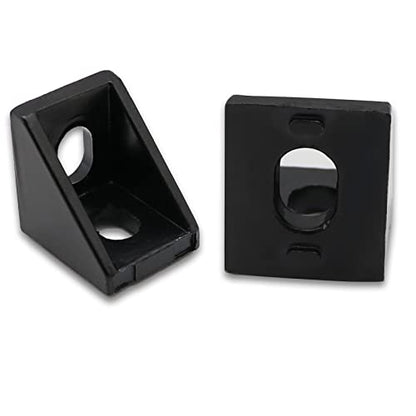 20pcs Black 2020 Series 1720 Aluminum Profile Corner Bracket with 40pcs M5 T Nuts +40pcs M5 Screws + 1pcs Wrench for Slot 6mm 20S Aluminum Rail Accessories (20PCS 1720 Corner Bracket) - style: 20PCS 1720 Corner Bracket black