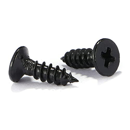 #6 x 3/8" Wood Screw 100Pcs 18-8 (304) Stainless Steel Screws Flat Head Phillips Fast Self Tapping Drywall Screws Black Oxide by SG TZH - size: #6 x 3/8"
