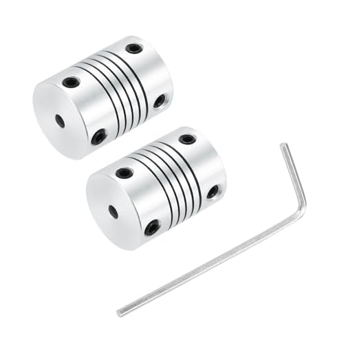 uxcell 2Pcs 3mm to 3mm Aluminum Alloy Shaft Coupling L25xD19 Flexible Coupler Beam for 3D Printer CNC Machine DIY Encoders and Motors Shaft,Silver - size: 3mm to 3mm