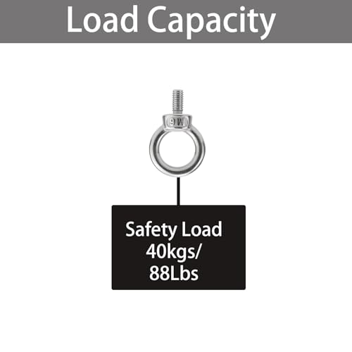 M6 Stainless Steel Eye Bolts with Nuts Washer 4 Pack, M6 x 12mm(1/4" x 0.47 inch) Shoulder Lifting Eye Bolt for Swing Truck, Heavy Duty Threaded Eyebolts for Tie Down Outdoor Yard Balcony - size: M6x12mm (1/4"x0.47")